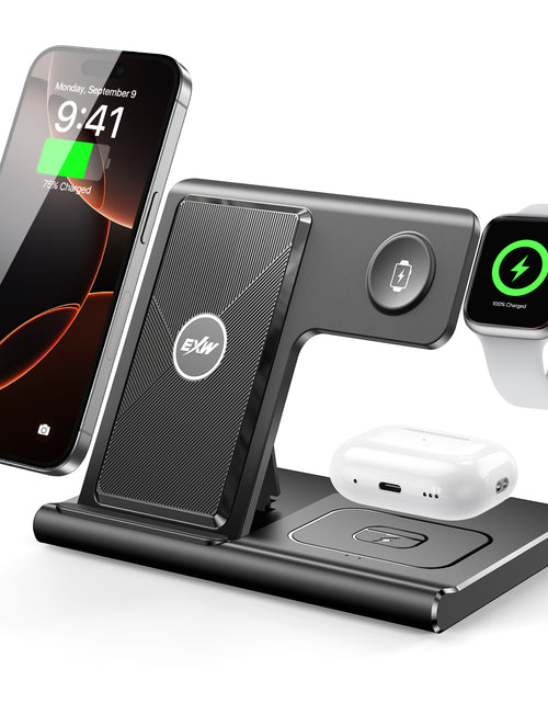 Load image into Gallery viewer, 3 in 1 Wireless Charging Sation for Multiple Devices 15W Fast Charging Stand
