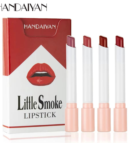 Creative Cigarette Lipstick Set 4 Colors Matte Long Lasting Waterproof Matt Lip Stick Tube Nude Red Lips Makeup