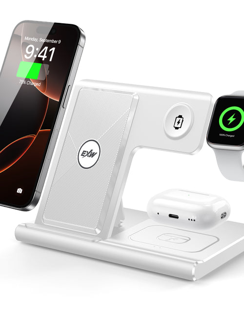 Load image into Gallery viewer, 3 in 1 Wireless Charging Sation for Multiple Devices 15W Fast Charging Stand
