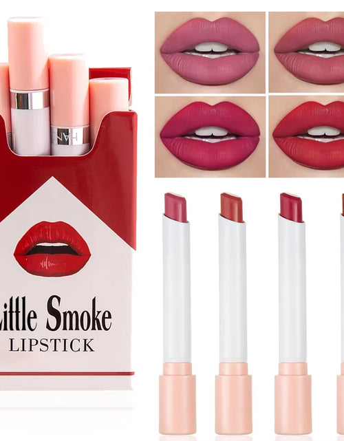 Load image into Gallery viewer, Creative Cigarette Lipstick Set 4 Colors Matte Long Lasting Waterproof Matt Lip Stick Tube Nude Red Lips Makeup
